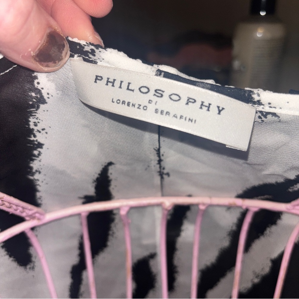👀‼️Philosophy di Lorenzo Serafini Black and White Zebra Print Dress - Picture 10 of 10